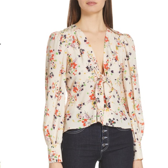 Veronica Beard Stretch Silk Payton Blouse Size 14 - Picture 5 of 8